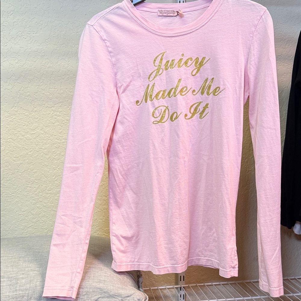 Juicy Couture Pink Top with Gold Script